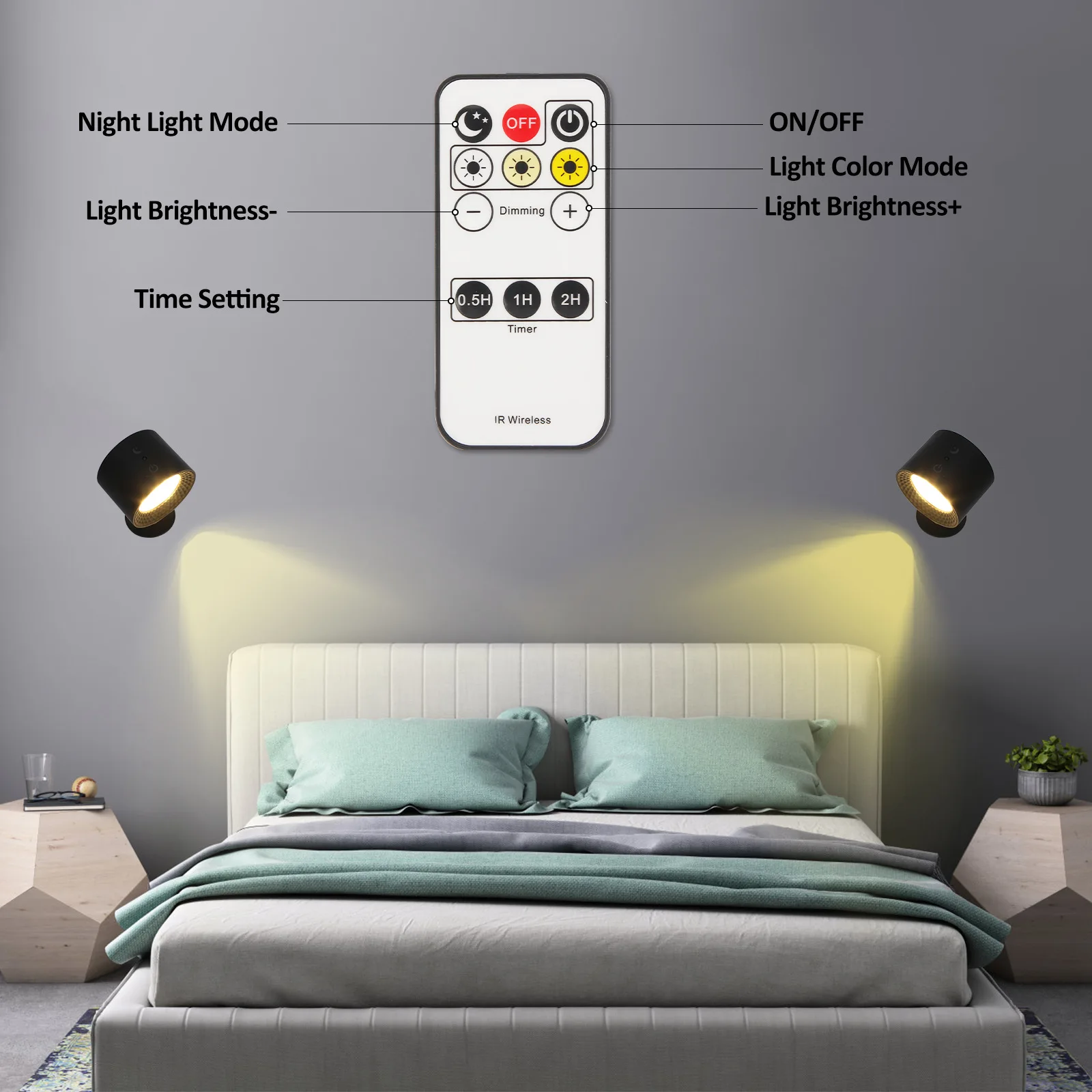 Remote Control Hallway Wall lamp Indoor nordic Led Touch lamp Flexible Mounted Magnet fixed led Rechargeable Bedside wall lamp