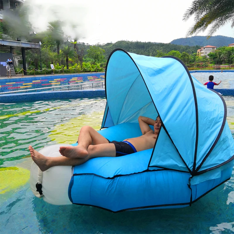 Best Selling Portable Beach Sun Shade Lazy Inflatable Lounger Chair Bed Air Sofa Couch for Outdoor