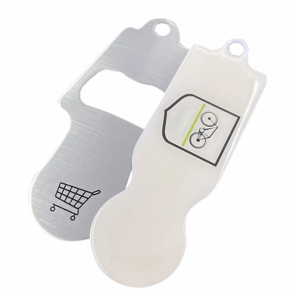 Taskwingifts Custom Design Logo Metal Keyring Coin Holder Supermarket Shopping Cart Chip Key chain Trolley Token Coin Keychain