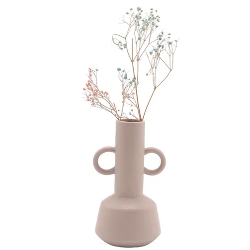 Housewarming gifts for home decoration simple and modern dried flowers ceramic vases handicraft