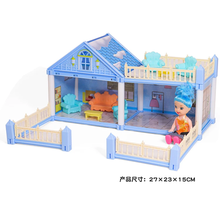 Hot Selling DIY Doll House With Furniture Miniature House Assembling Toys For Kids