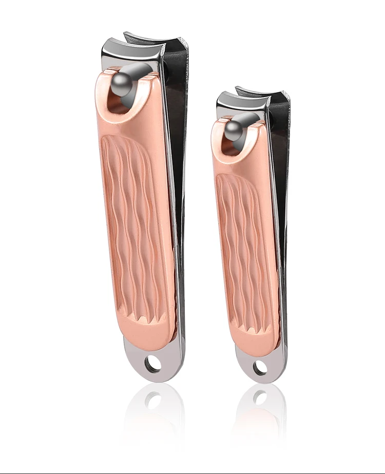 Fashion Rose Gold Manicure Set Professional Easy Used Anti Splash Sharp Jaw Nail Clippers Set