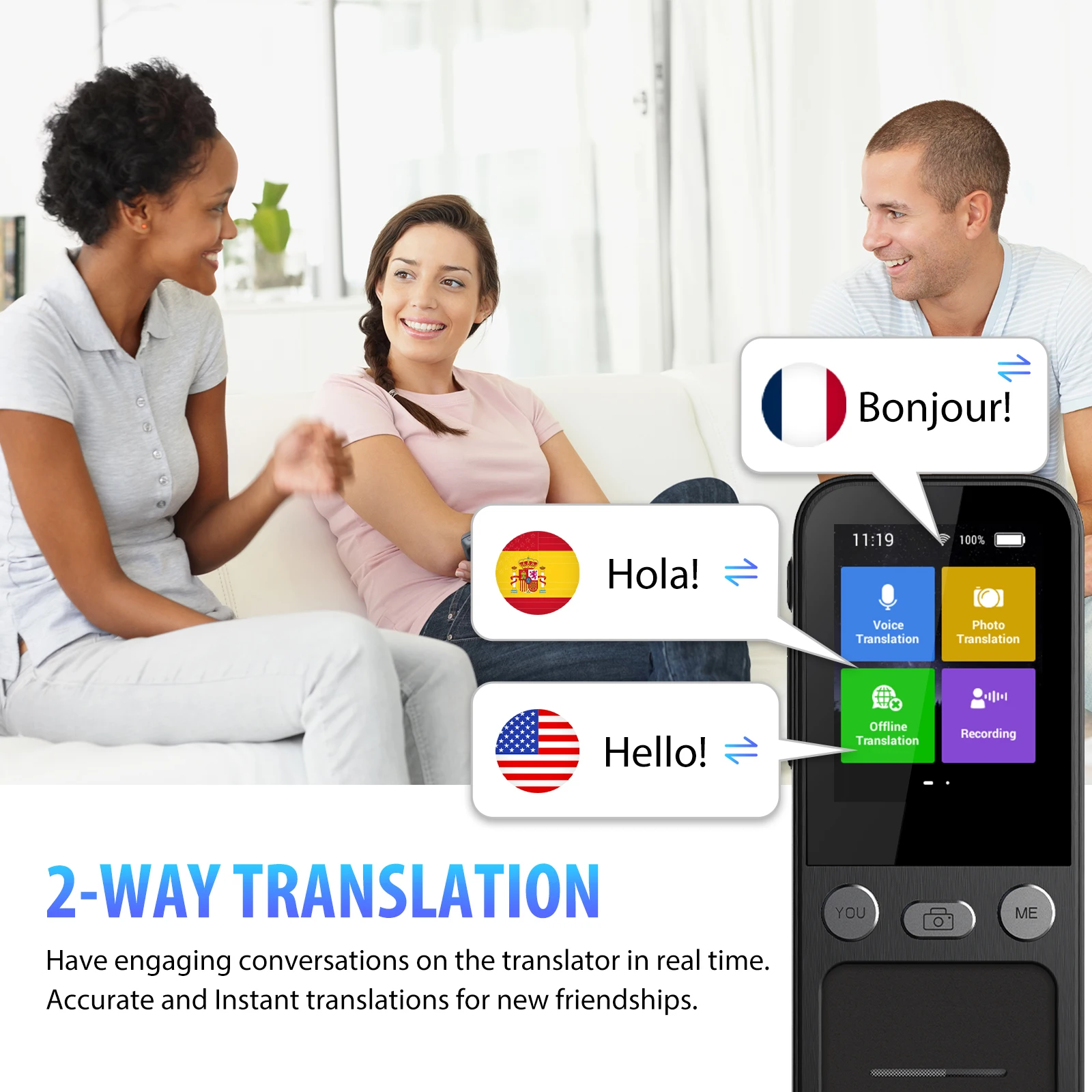New T16 dialogue speech translator pen with 134 languages accurate offline interpreter Japanese Russian German Spanish Arabic