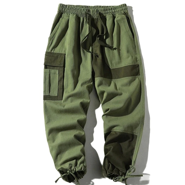 New Arrivals Custom Camo Mens Black Baggy Stacked Jagger Pants Multi Pocket Mtb Lower Track Kot Cargo Pants