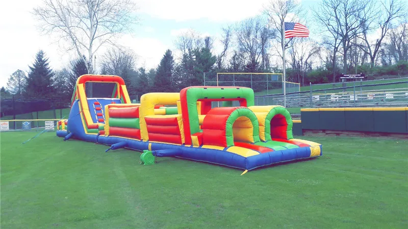Guangzhou Factory Price Cheap Game Outdoor Race Large Bouncy Castle Crazy Custom Inflatable Run Insane Obstacle Course