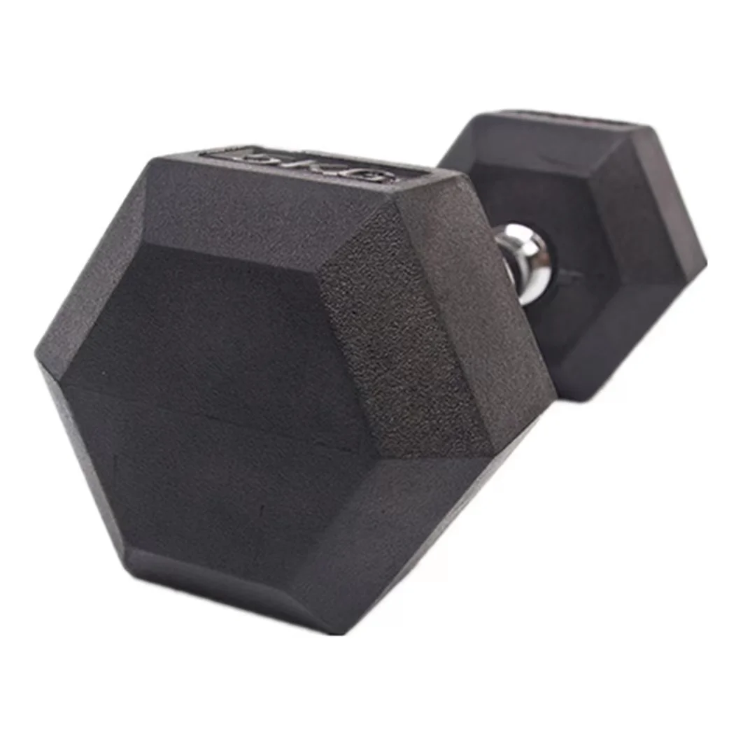 Wholesale fitness equipment 5kg hex rubber coated dumbbells weight training low price