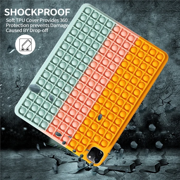 Pop it Tablet Case Silicone Fidget Toy Tablet Cover Push Bubble Game Tablet Case for ipad pro 11/12.9 inch