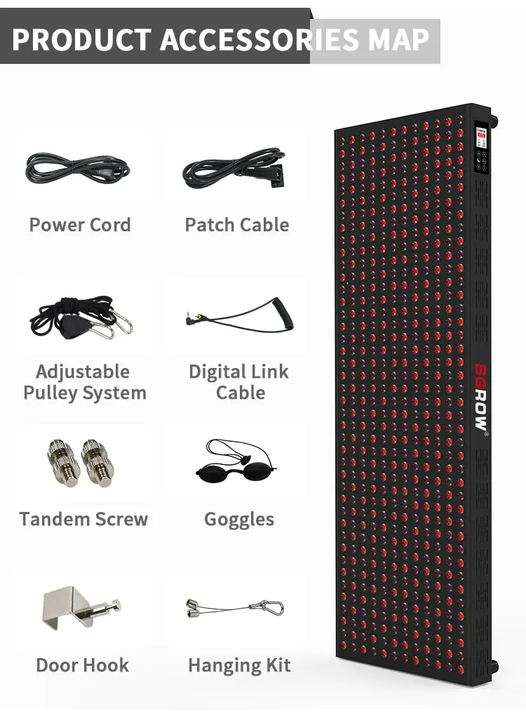 SGROW High Power Full Body 2400W Medical Infrared Therapy  Led Red Light Therapy Medical Device