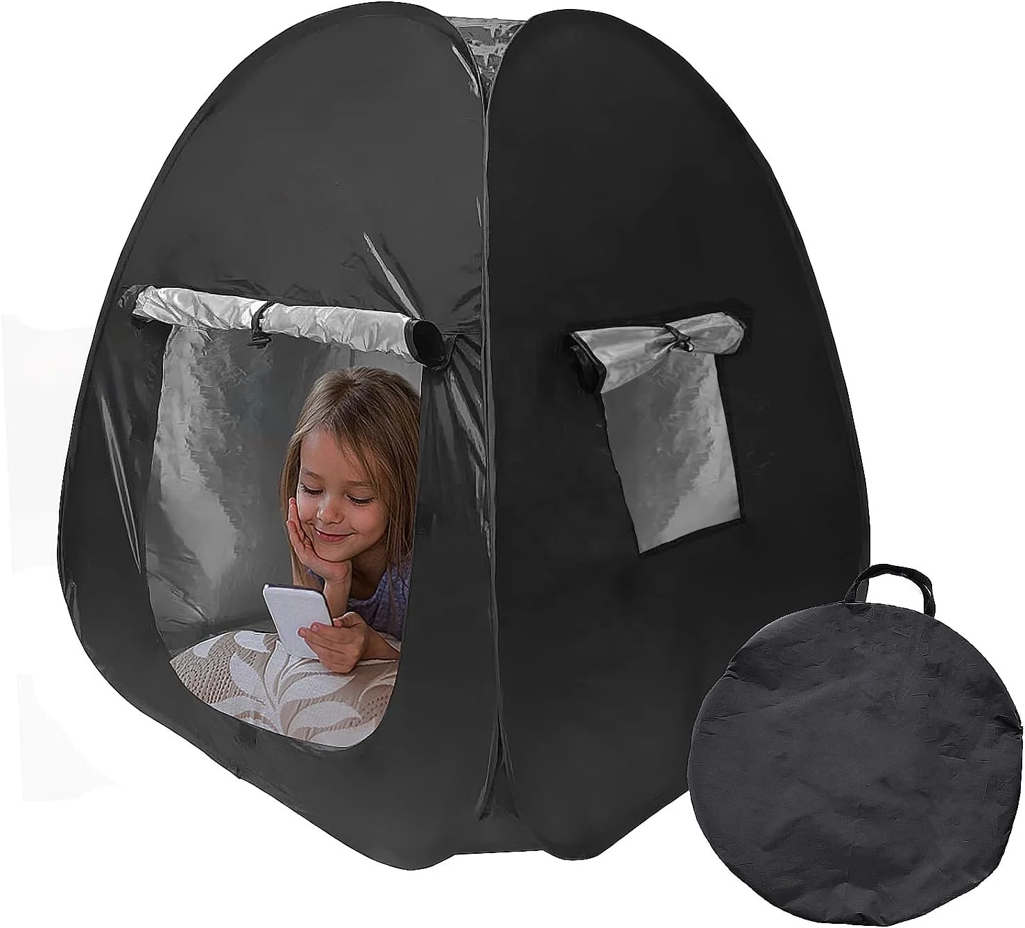 Sensory Calming Occupational Therapy Pop up Black Out Mini Tent for ADHD Kids Children