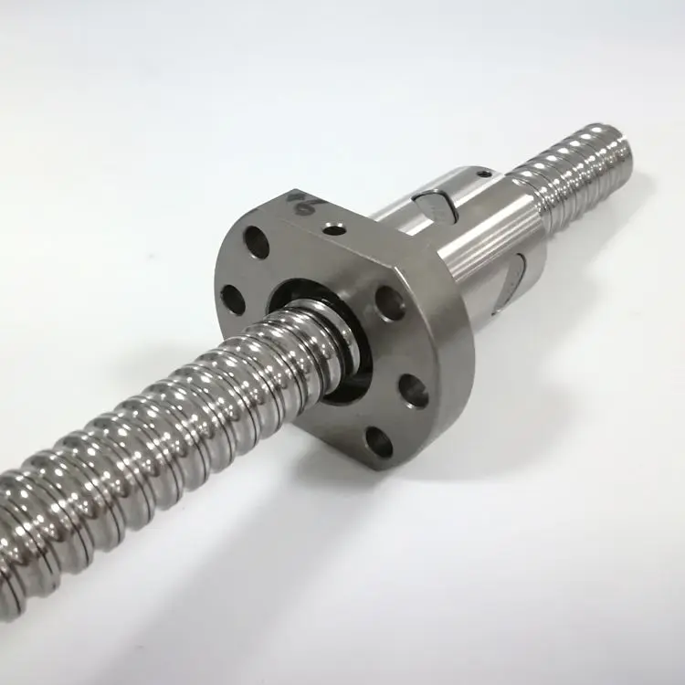 Smooth running low noise SFU1605 customized length ball screws shaft with SFU1605T4 ballscrew nut