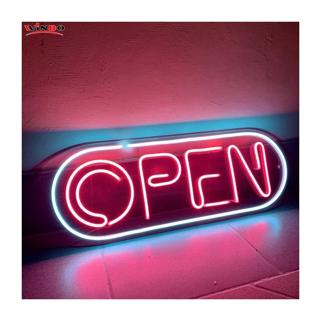 Drop shipping Wall-mounted Customized Lighting Letters led light acrylic open neon custom sign