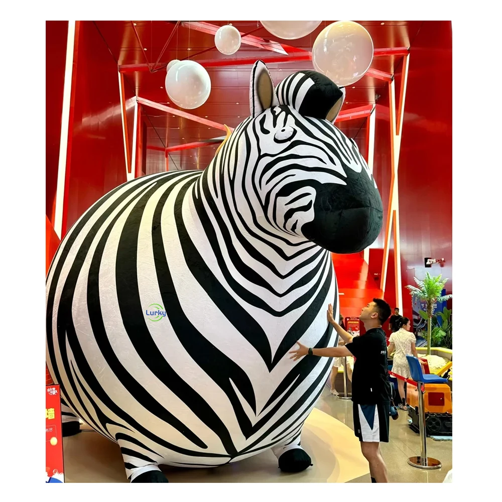 Outdoor Decoration Huge Inflatable cartoon leopard Hippo zebra Inflatable Animal Model For display advertise