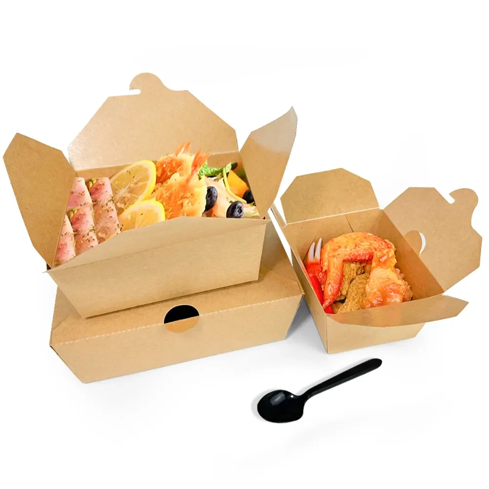 Disposable Foam Fries Black White Food Takeaway Custom Logo Packaging Kraft Paper Lunch Burger Boxes For Meal