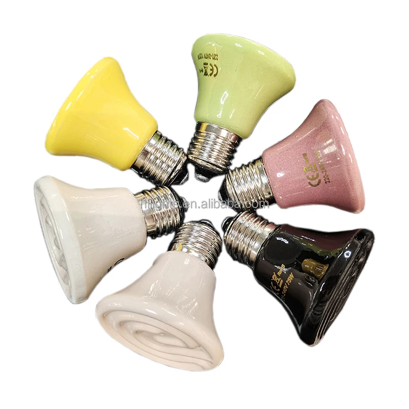 E27 ceramic animal lamps heater bulb 75W 150w chicken 250w infrared lamp for reptiles