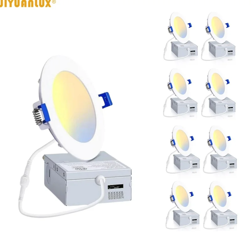 Hotsale 4 Inch 5CCT ETL Listed Indoor Ultra Thin Recessed Led Dimmable Canless Ceilling Lighting Fixtures
