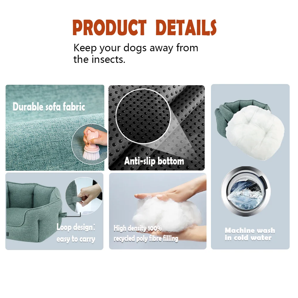 Luxury Dog Bed for Small Medium Dog Washable Removable Covers Oval Pet Bed  anti-bugs Puppy Supplies
