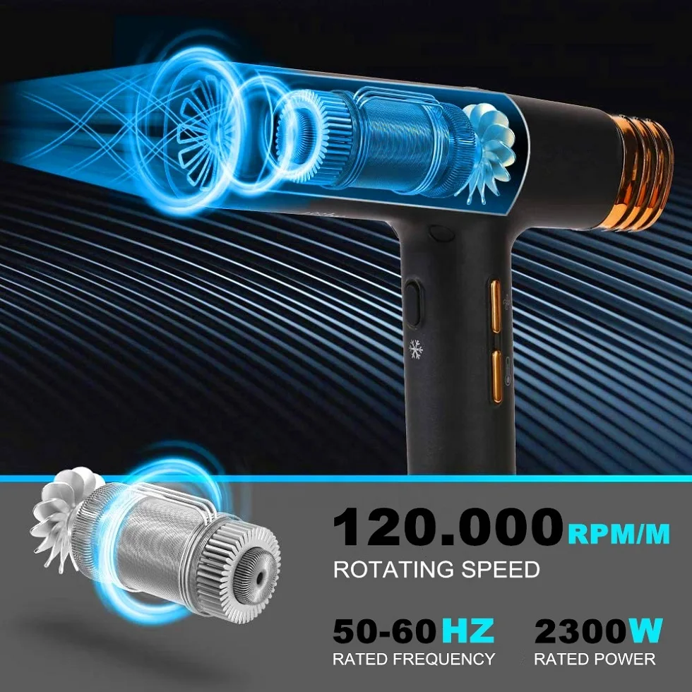 Manufacturer High Quality 2000w Vertical Brushless Motor Light Weight Household Neagative Ion Professional Hair Dryer For Salon