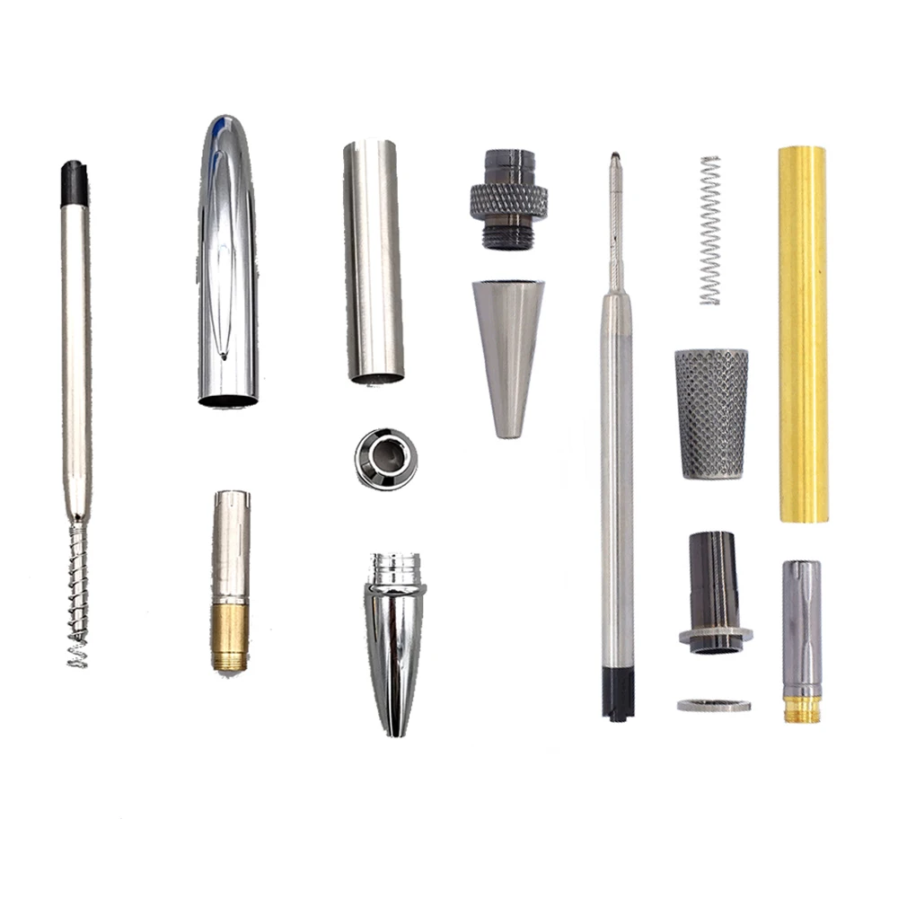 DIY Assembly Wood Pen Turning Accessories Holographic Black Woodturning Slimline Pen Making Kits