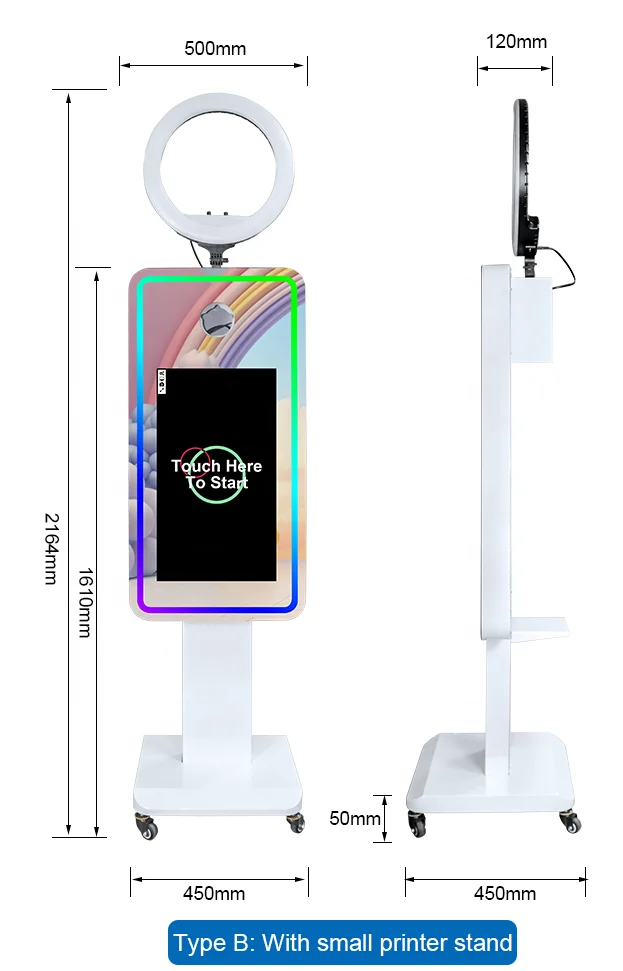 New Trend LCD Touch Screen Digital Photo Booth Kiosk Camera Adjustable DSLR Selfie Mirror Photo Booth