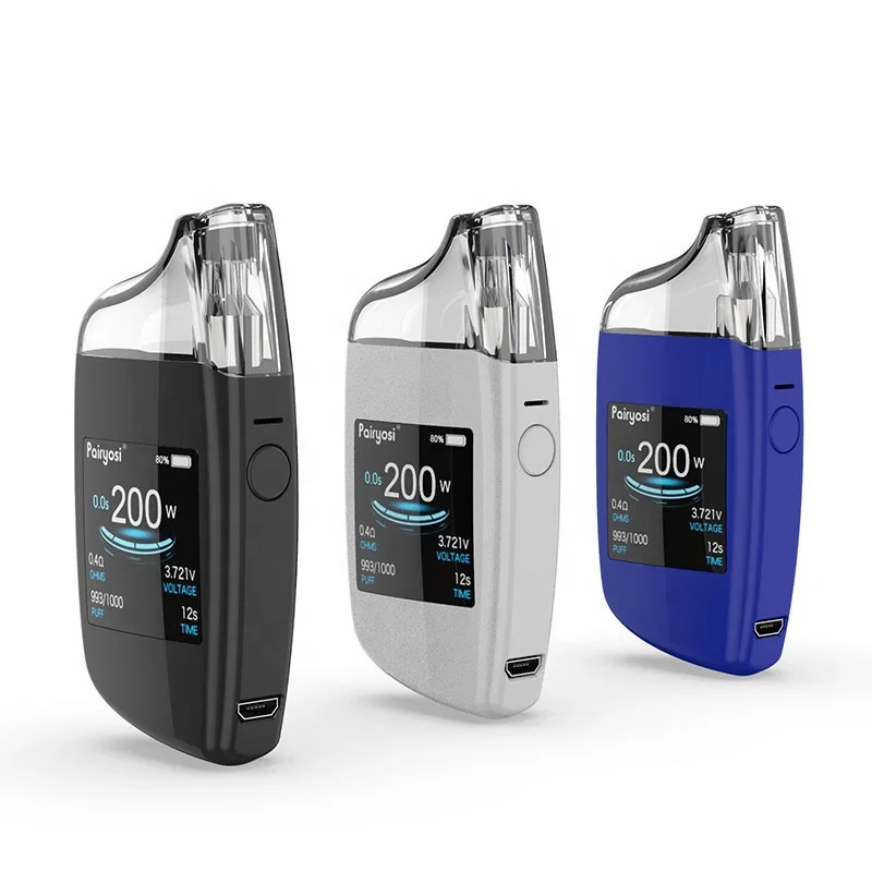 
2021 Newest Vape Pairyosi HD Screen Vape Pod with Voltage adjustable ego battery UPS shipping 