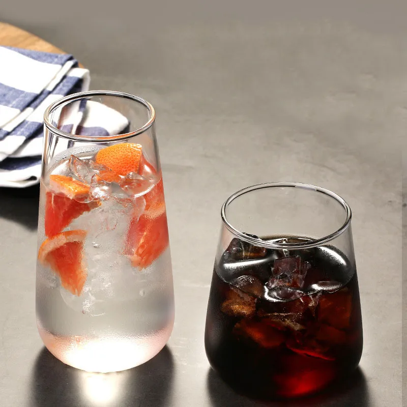Wine Glasses Drinking Water Cup Glass Reusable Coffee Tea Ice Cream Beer Champagne Flutes Bottle Tumbler Gift Set