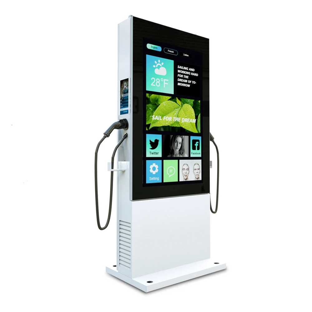 Electric Carmanufacturer Swipe Card App Control Outdoor Digital Signage Public Electric Car Dc Fast Charging Pile Stations