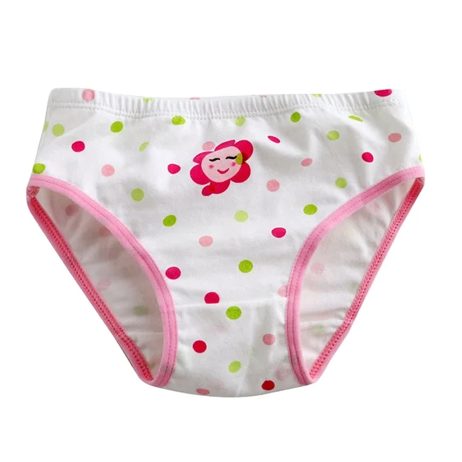 Индивидуальное детское нижнее белье из 100% хлопка, трусики для маленьких девочек с принтом в горошек