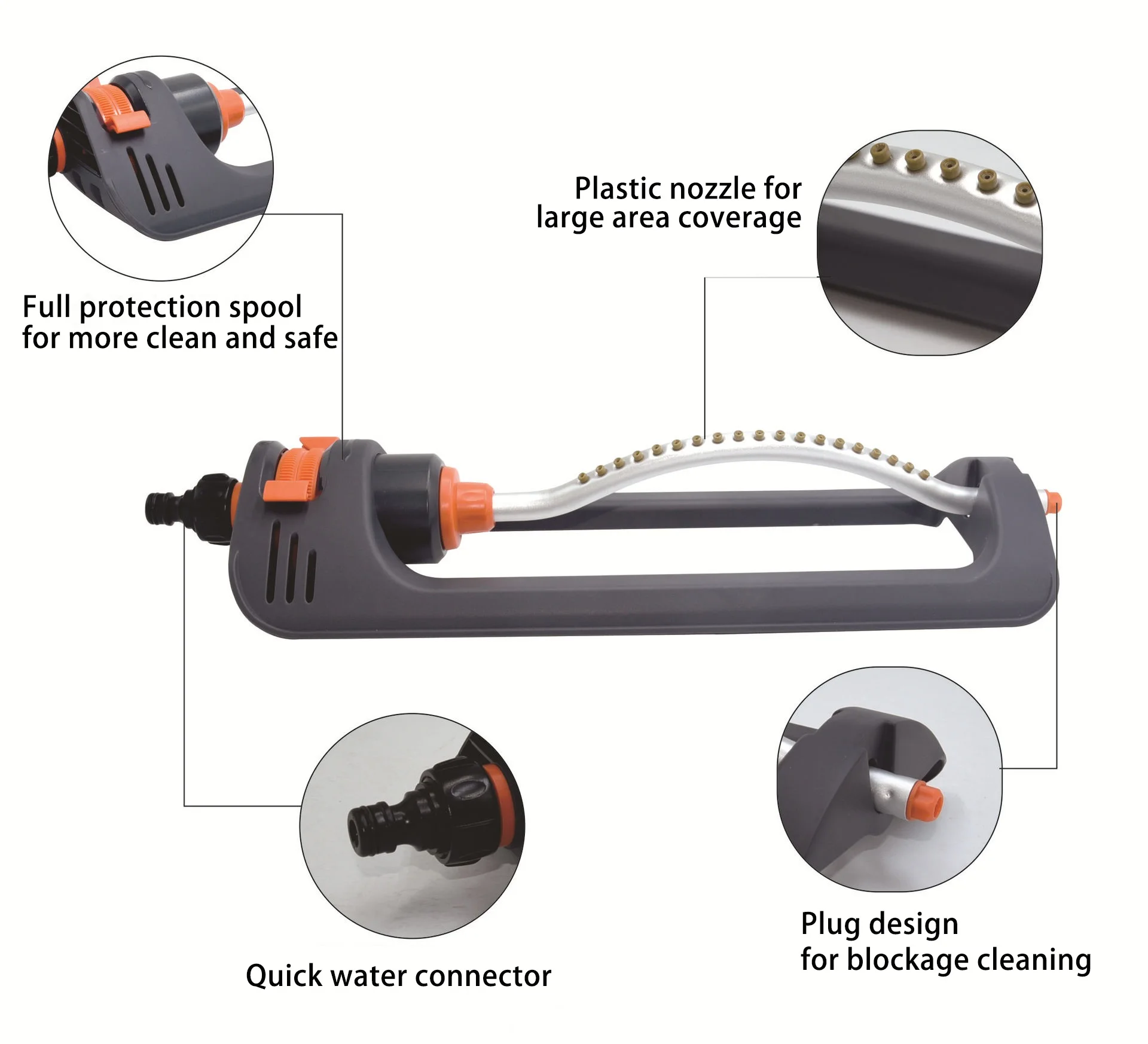 Hot Selling Automatic Rotating Sprinkler Lawn Garden Water Sprinkler System For Plants Flower