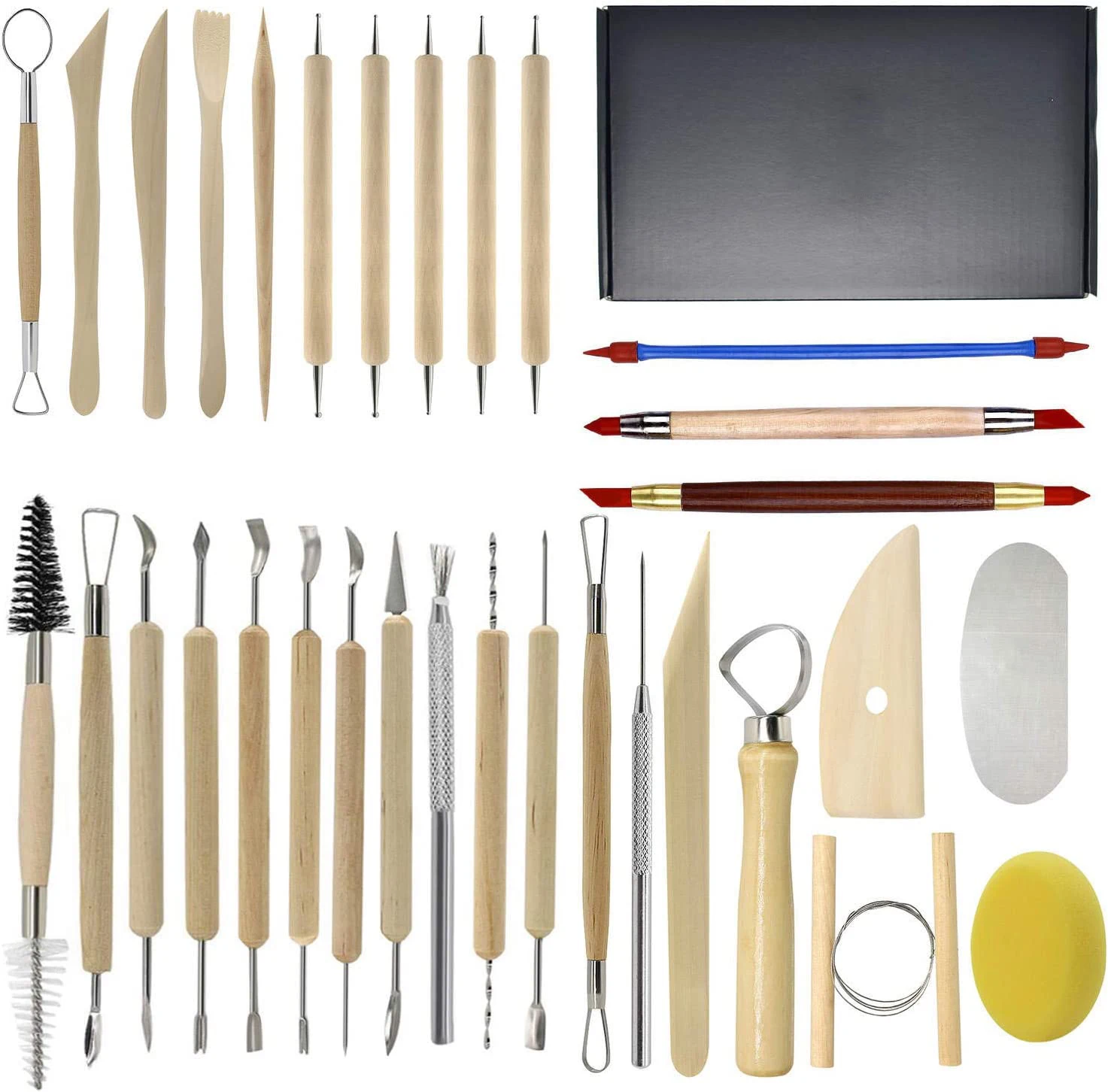 Pottery Sculpting Tools 32PCS Ceramic Clay Carving Tools Set for Beginners Children Students