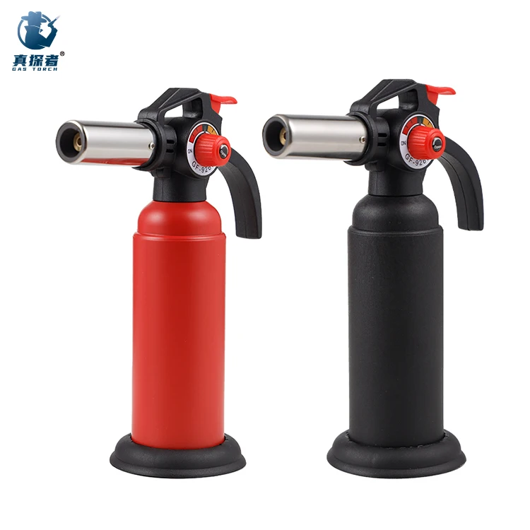 GF-9263 Camping wholesale custom 1300c handheld fire extinguisher shape big butane torch kitchen blow lighter refillable