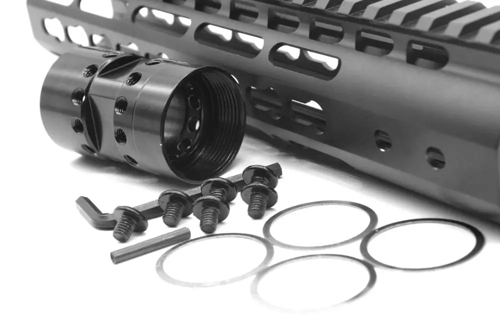 10' NSR forend Black Free Float AR15 KeyMod Handguard Rail Mount System with Steel Barrel Nut fits .223 / 5.56 rifles