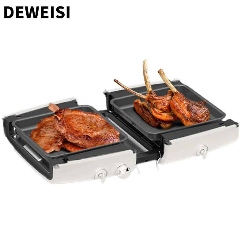 DEWEISI electric indoor grill panini 2 slice extra wide slot toaster with bagel defrost settings selector toast boost auto