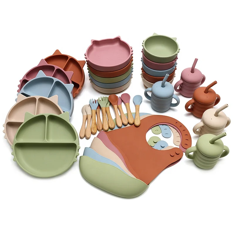 Baby Feeding Starter Set Suction Feed Tableware Dish Other 10 Piece