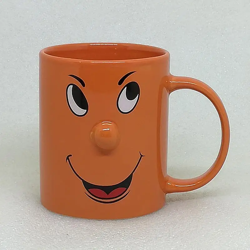 Colorful Ceramic Smile Face Nose Mug With Handle for gift