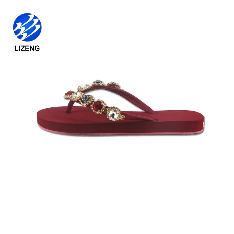 
2020 Rhinestone Beaded Bohemian Dress Flip Flop Slippers For Female 