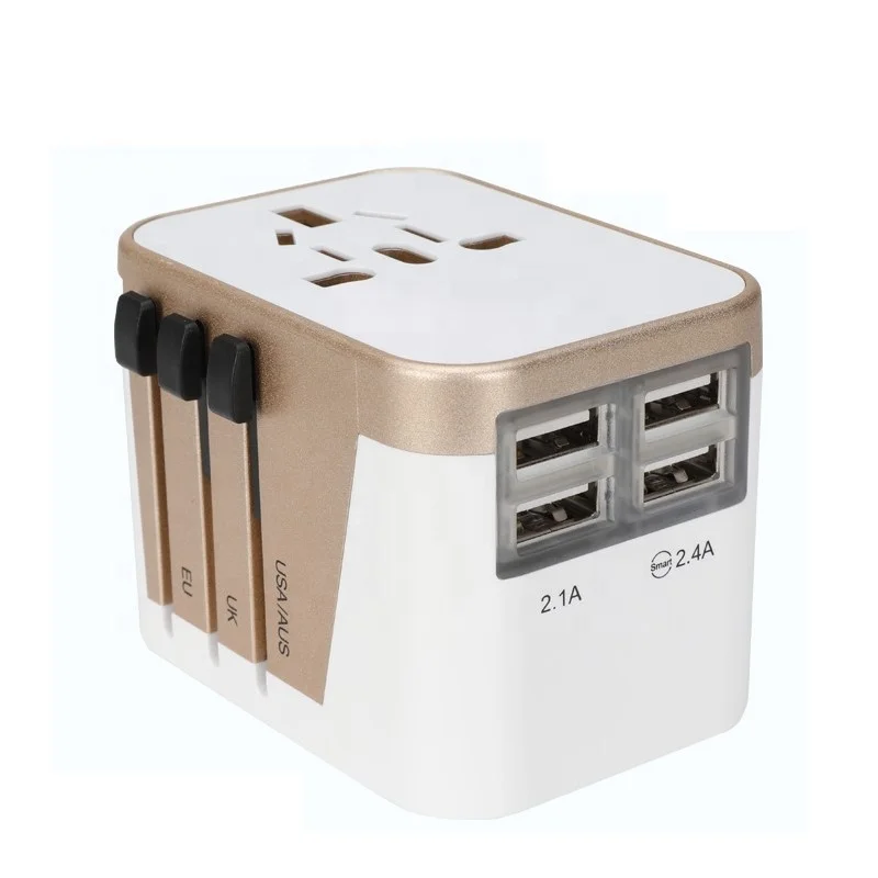 Travel Adapters International Travel Adapter Universal with 4 USB Charging Port for Business Trips Colourful