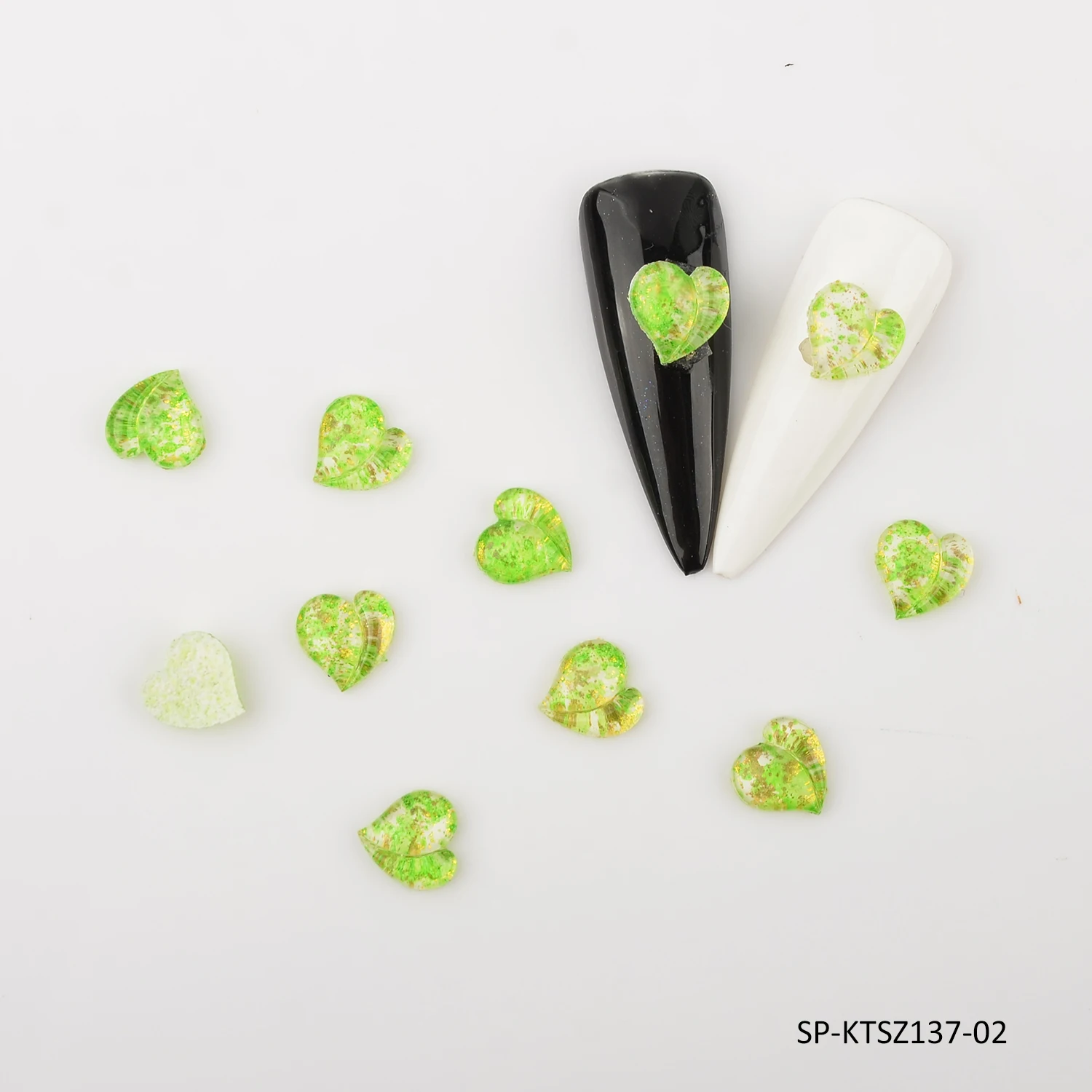 Peach Heart Lovely Stereo Nail Charms Flatback Jewelry Aurora Resin Crystal Stone DIY Nail Rhinestone Nail Parts