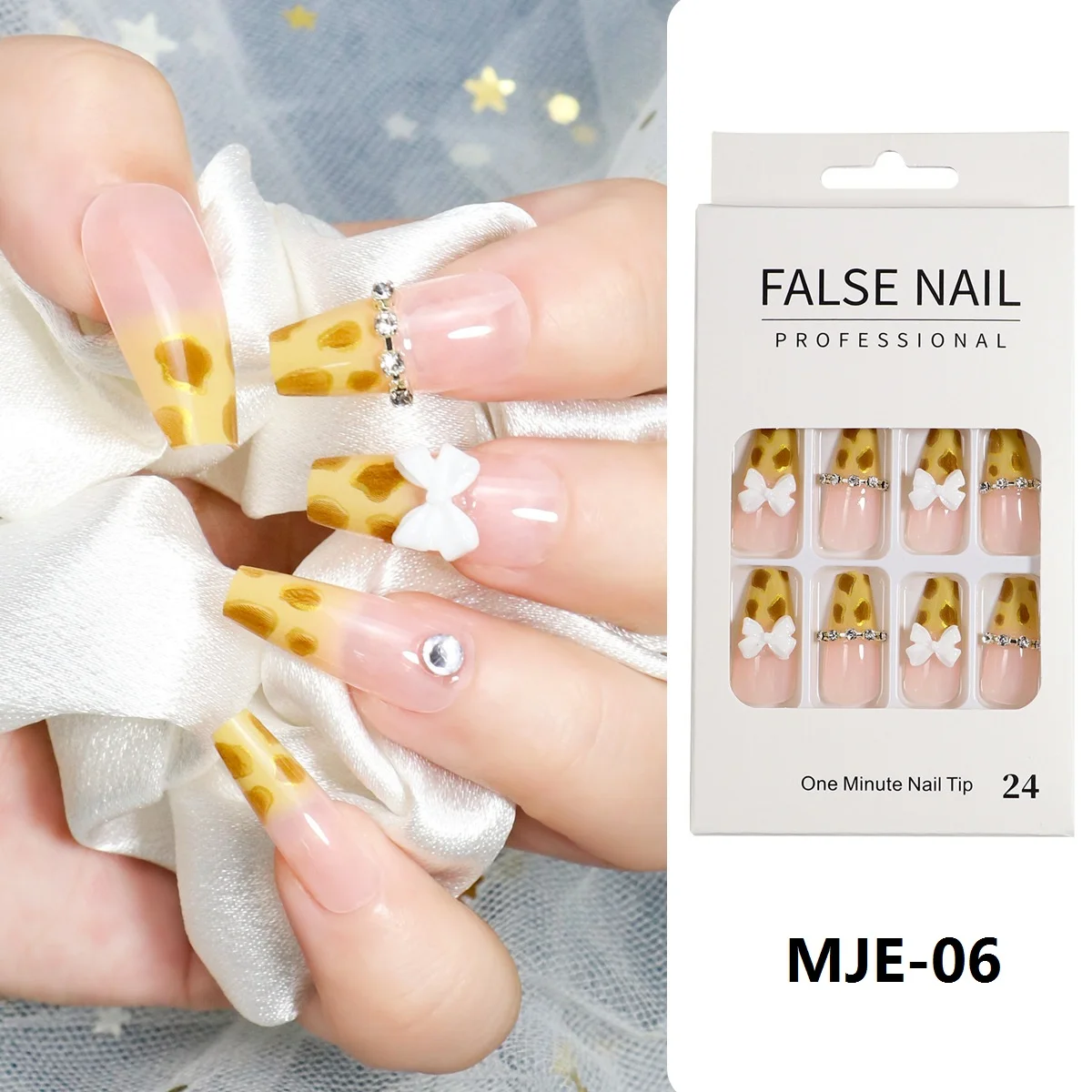 24 pcs nail art tips wholesale xxl coffin press on nails en gros false  nails with glue