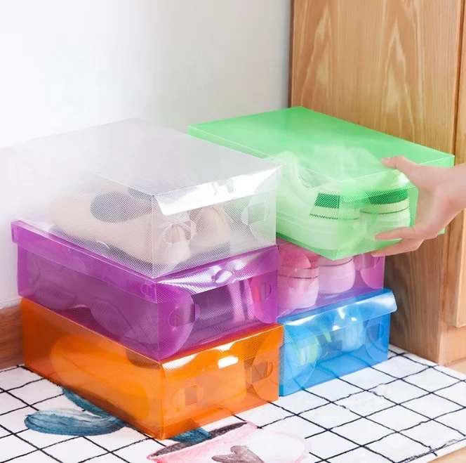 Stock Foldable Durable Plastic Storage Box High Quality Shoes Box Shoes Storage Box