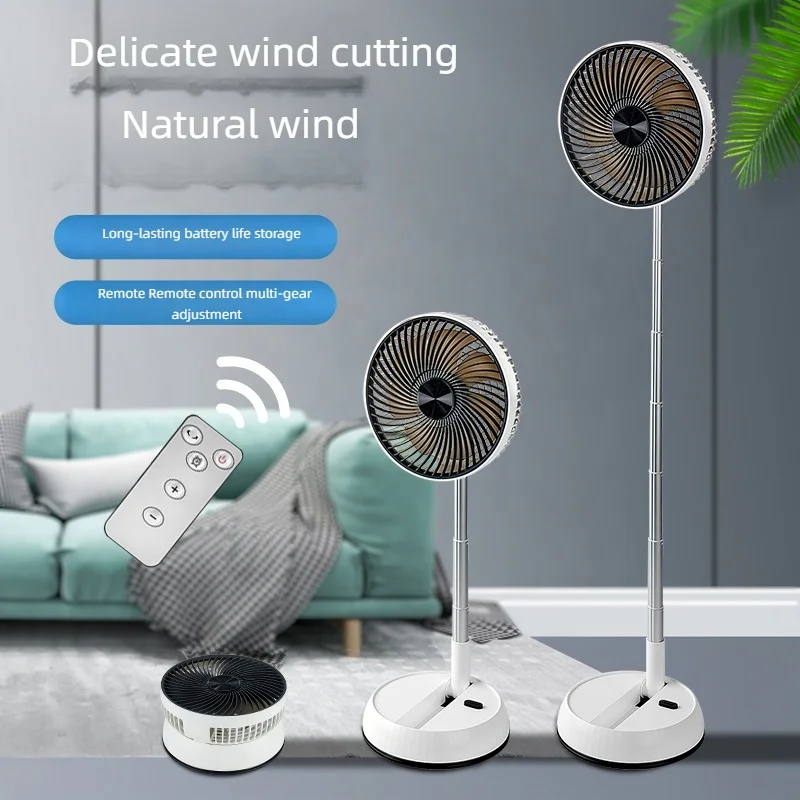customization Electric fan5000mah,Fold Fan Retractable Pedestal Camping Fan Portable Living Room Floor Desktop Electric Fan