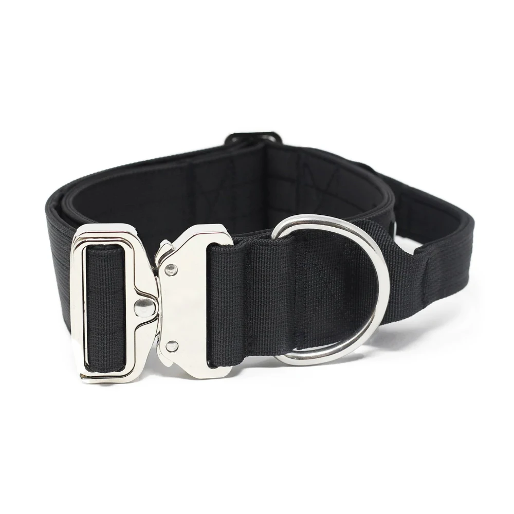2024 New Design Bulldog Pet Multi-functional Tactical Dog Collar With Metal Buckle For Large Breed