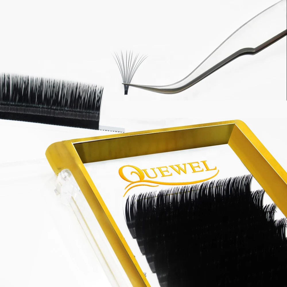 QUEWEL volume fans eyelash extension mixed lash extension trays volume eyelash extension korean