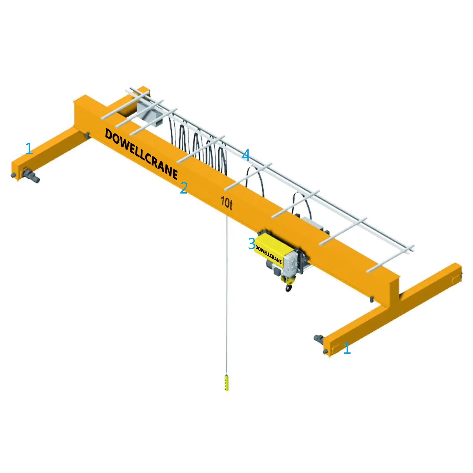2022 Hot Sale LDE Type 16 ton Euro Type Single Beam EOT Overhead Crane
