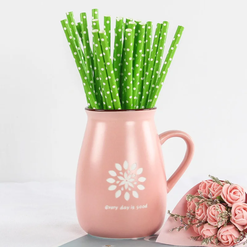 High Quality Biodegradable Kraft Craft Paper Big Straws Food Grade Wrapped Drinking Straws Bubble Tea