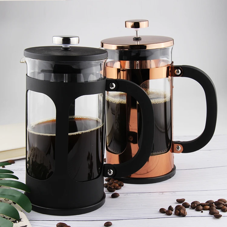 Emode Custom 350ml/600ml/1000ml  BPA Free Glass French Press Coffee Maker With Stainless Steel Planger French press set
