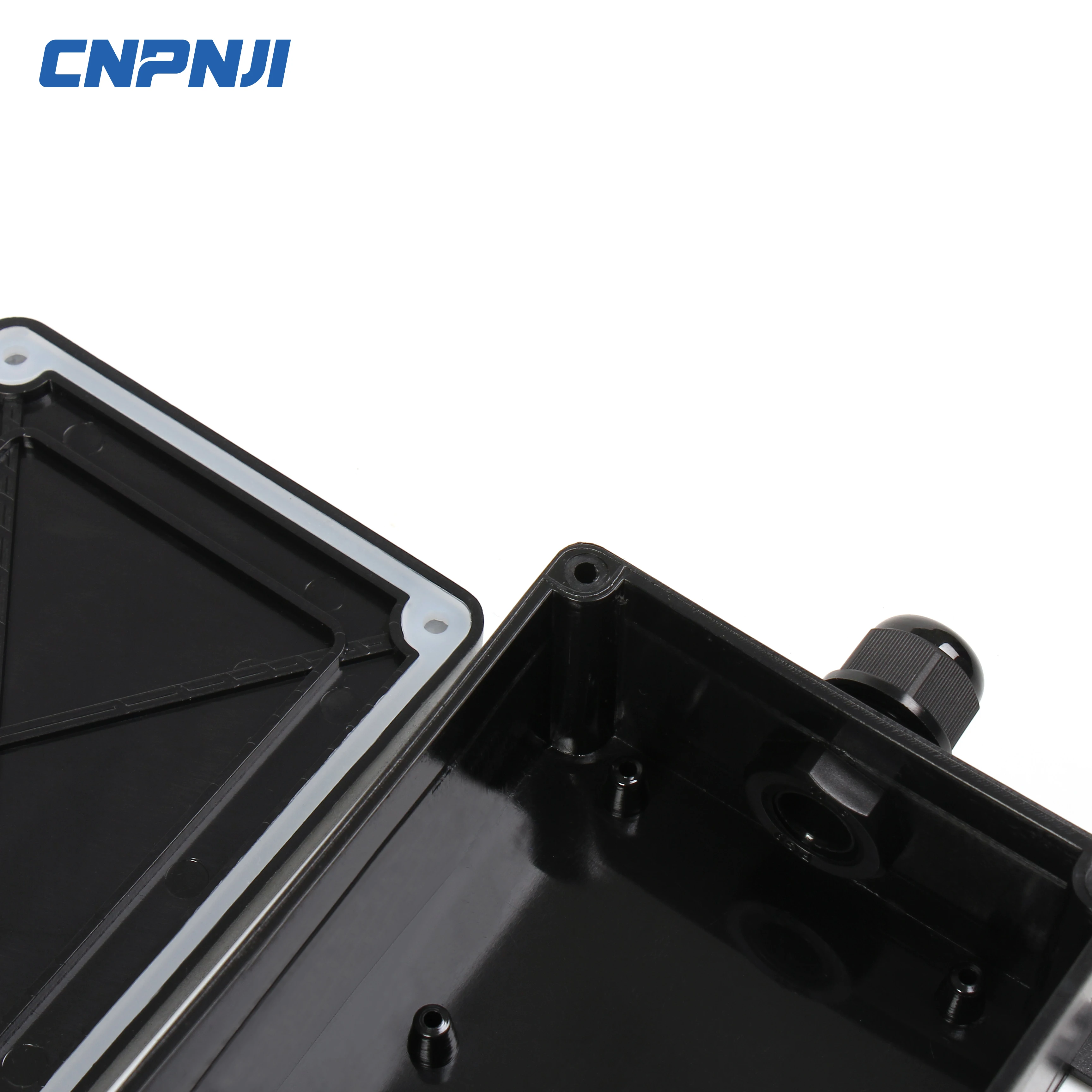 ABS Black 2 Way Junction Box Low Price of PJ Series Plastic IP67 Customized Electrical Enclosure Din Rail,cable Gland 47*28*18mm