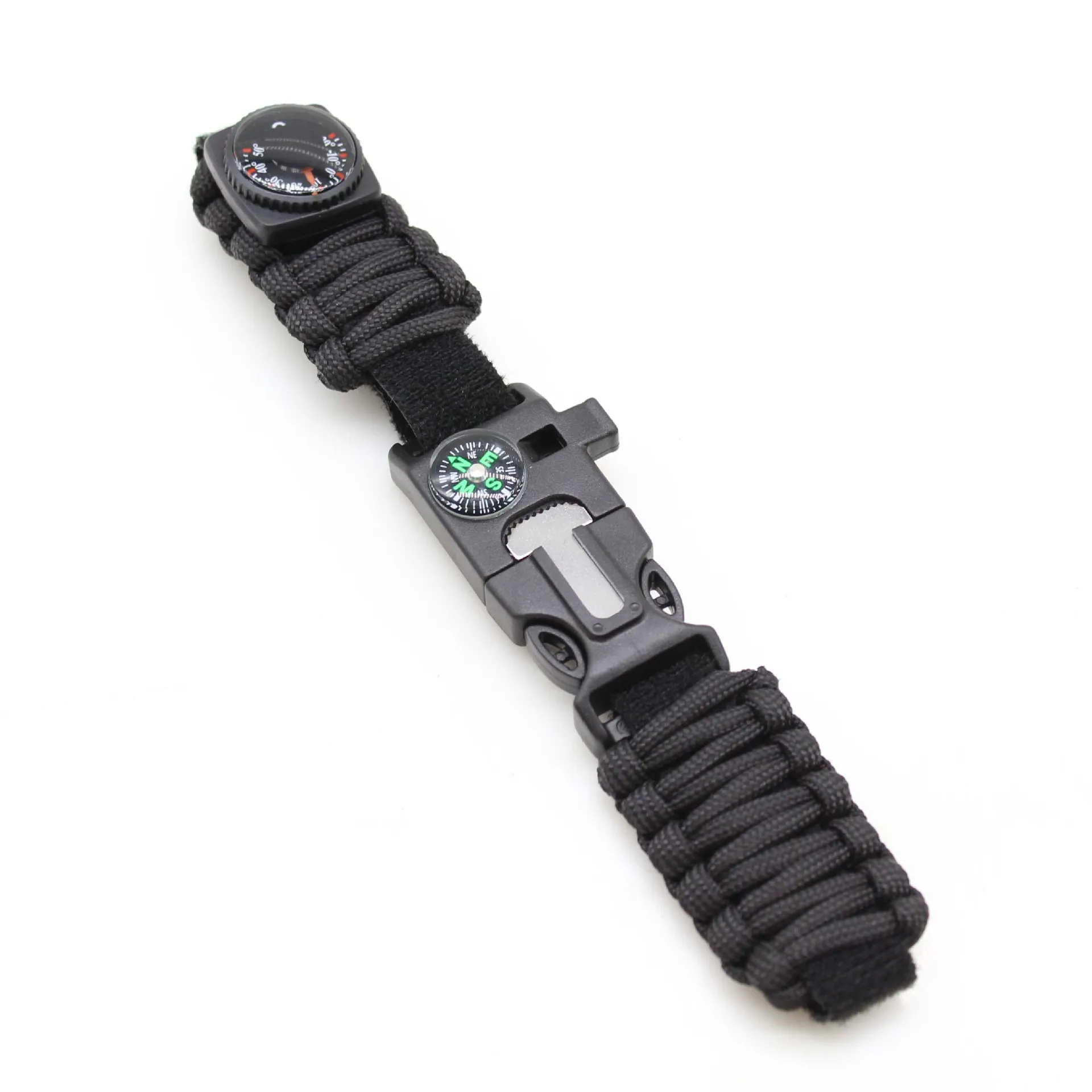 Outdoor Hiking Camping Fishing Hunting Gear compass fire starter whistle Multifunction emergency Survival Bracelet