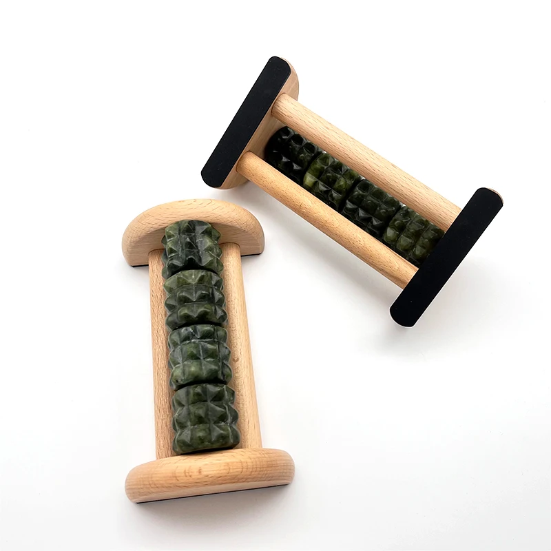 Private Label wood therapy massage jade roller tools feet massager
