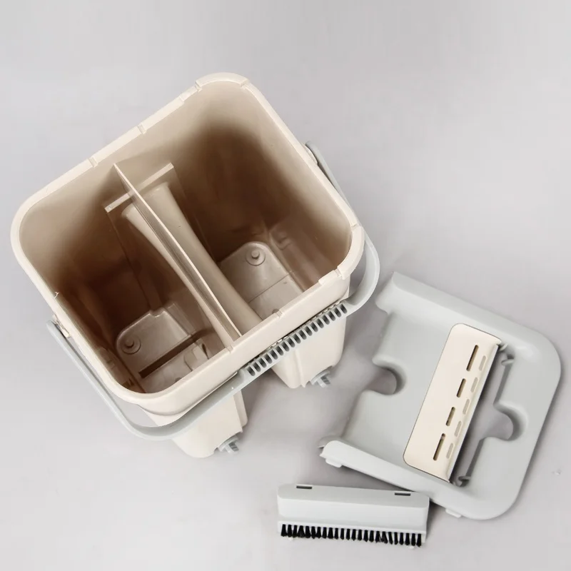 OEM Factory Supplying Mop with Bucket for Hand-free Flat Mop Magic Mop Bucket Floor Cleaning with 2 Microfibre Cloths