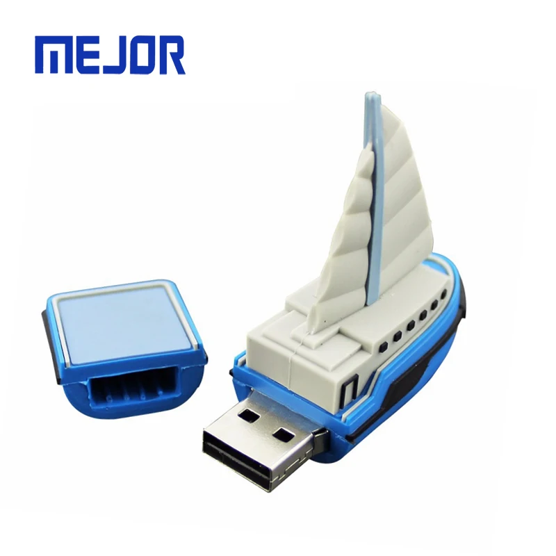 PVC vessel 16gb U Stick sailboat design Pen drive 64G rubber ship flash disk 32G sailing boat usb